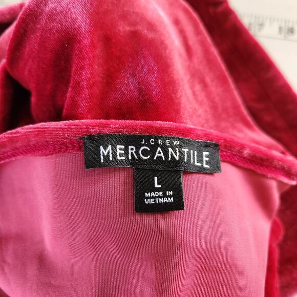 J. Crew Mercantile Pinkish Red Velvet Faux Wrap Sz Large Fairy Whimsical Holiday - Picture 5 of 9